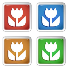 ikona kwadratowy plastikowy przycisk wektor