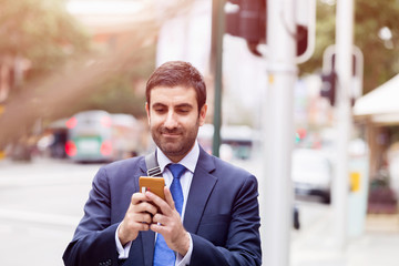 Portrait of handsome businessman outdoor