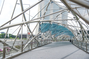 Helix bridge, one of landmarks in Singapore