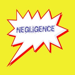 Obraz premium NEGLIGENCE blue wording on Speech bubbles Background yellow white