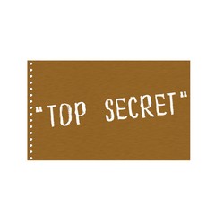 top secret white wording on Background  Brown wood Board