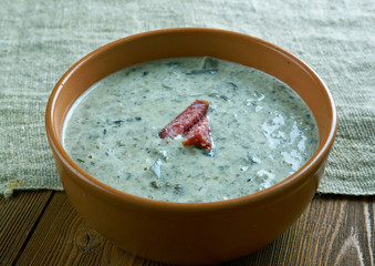 Finnish creamy soup with chanterelles