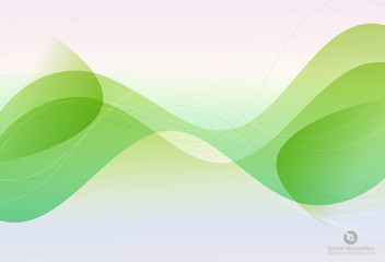 Abstract vector background, transparent waved lines for brochure