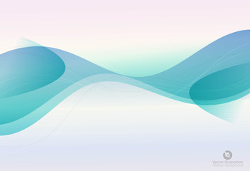 Abstract vector background, transparent waved lines for brochure