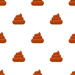 Brown poos white background seamless pattern