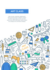 Art Class - line design brochure poster template A4