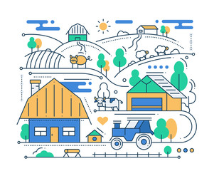 Farm - line design composition