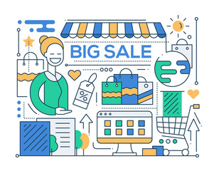 Big Sale - line design composition