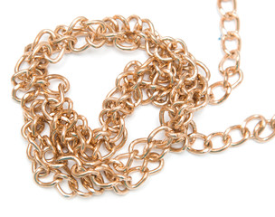 Obraz premium Golden chain on white background