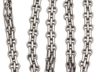 silver chain on a white background
