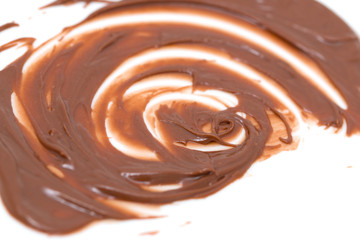 chocolate stains on a white background