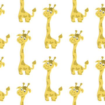 African   giraffe   baby animal Seamless Pattern