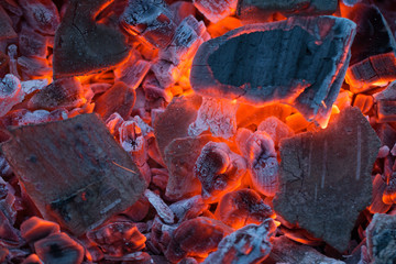 burning charcoal as background