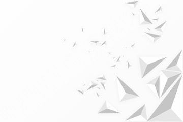 Low polygon triangle abstract white background.