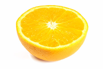 Half of Orange with white background.