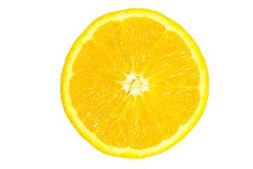 Cut of Orange with white background.