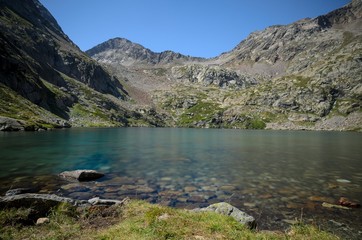 Fototapeta premium Mountain lake of Valscura in Maritime Alps Park, Italy