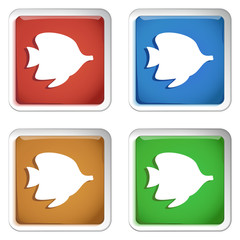 ikona kwadratowy plastikowy przycisk wektor © vempireart