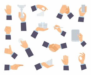 Hands. Flat business symbol