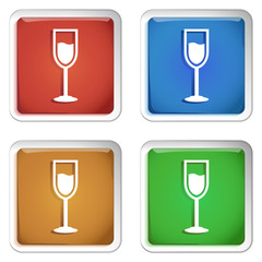 ikona kwadratowy plastikowy przycisk wektor