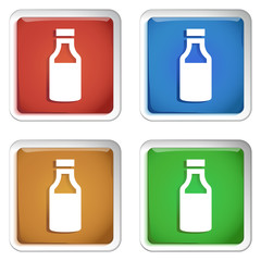 ikona kwadratowy plastikowy przycisk wektor