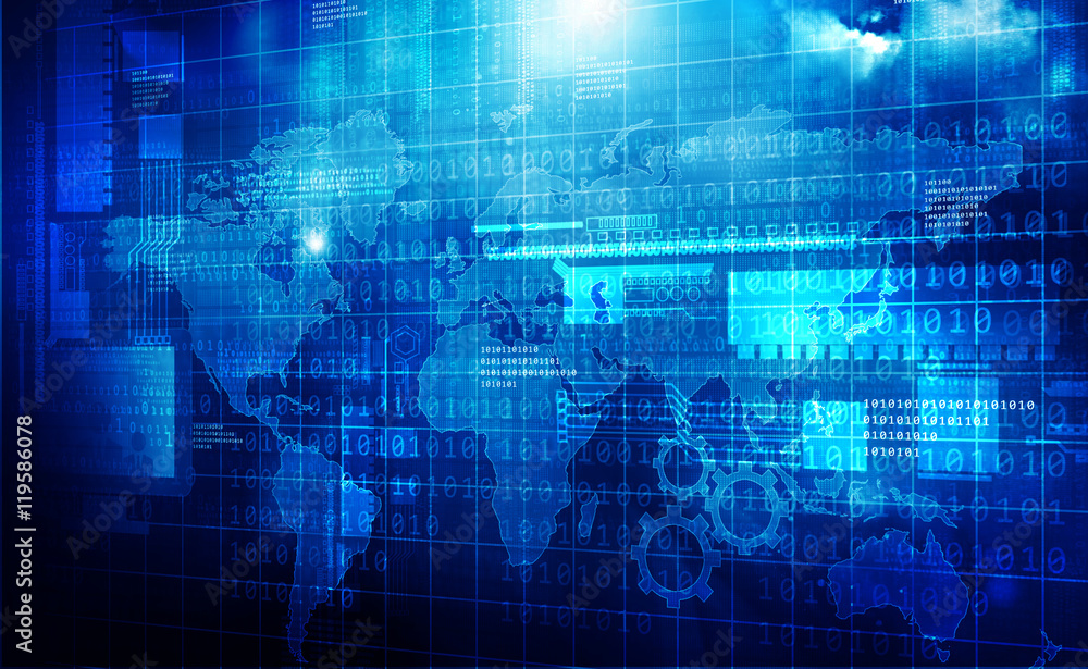 Poster internet communication background. 3d render .