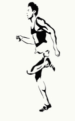 Fototapeta na wymiar male athlete, vector illustration of running dynamics