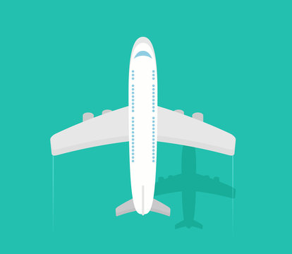 Plane Or Airplane In The Sky Vector Illustration In Flat Style