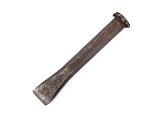 Old chisel isolated on white background