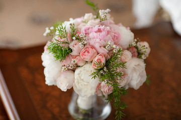 Beautiful wedding flowers bouquet of bride