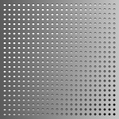 Metal grid background, grey gradient dotted pattern