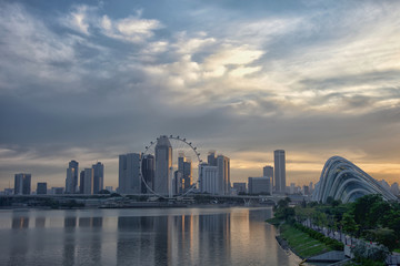Fototapeta na wymiar The landscape of the beautiful city of Singapore