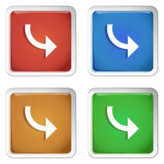 ikona kwadratowy plastikowy przycisk wektor