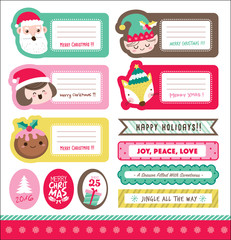 Set of Christmas gift tags/ stickers