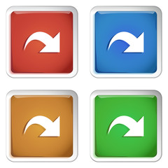 ikona kwadratowy plastikowy przycisk wektor