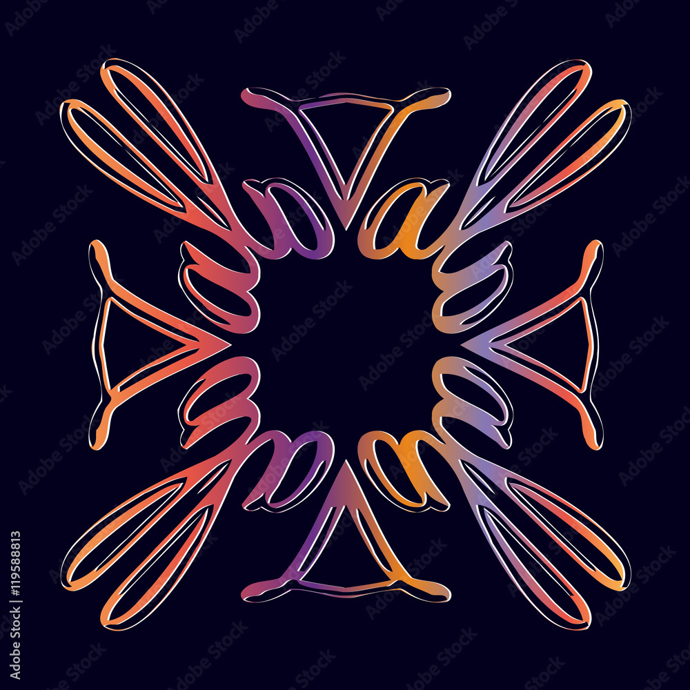 Aufkleber texture spiral abstract ornate pattern symmetrical color on a dark background