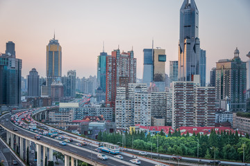 Fototapeta na wymiar Aerial View of Shanghai overpass