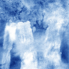 riverside. Abstract watercolor hand painted background. Blue texture gradient.