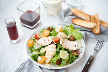 Classical Caesar Salad with chicken
