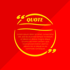 Quote blank template. Information, text. Quote form  in red and yellow colors.