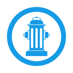 Icono plano hidrante en circulo azul