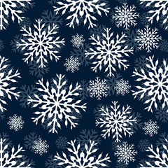 Seamless repeating pattern of snowflakes.Vector