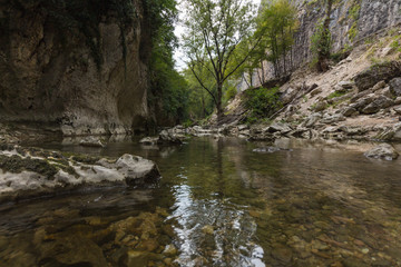 River landscape in Genga, near Frasassi caves