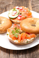 bagel with smoked salmon and cream