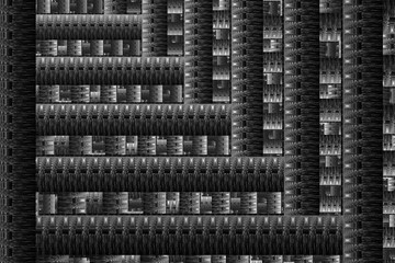 Abstract rhythmic grey fractal