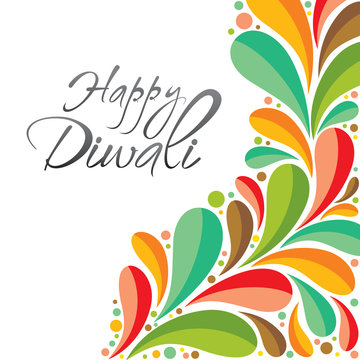 colorful happy Diwali greeting card or poster design vector