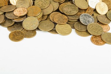 Heap of the coins. Stock image macro.