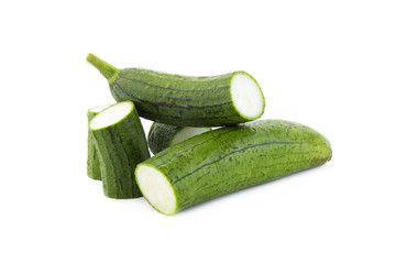 Snake gourd on white background