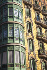 Modernism building in Eixample district in Barcelona