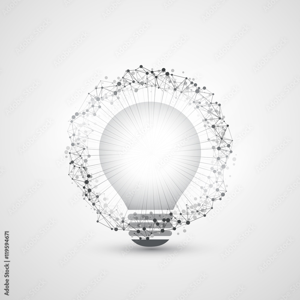 Poster abstract modern style cloud computing, global technology and network connections concept design with